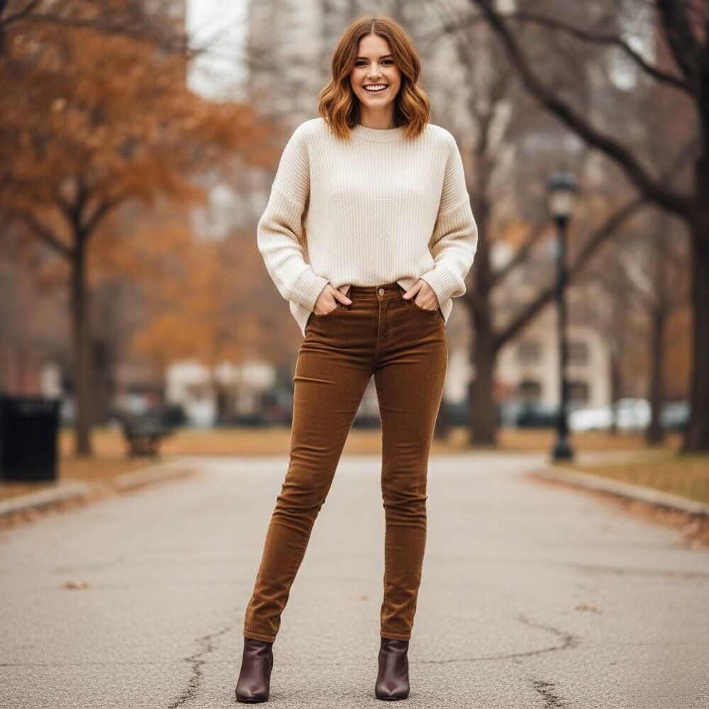 FRAME Denim Le Skinny de Jeanne Corduroy Skinny Pants Mid-Rise Jeans Classic 25